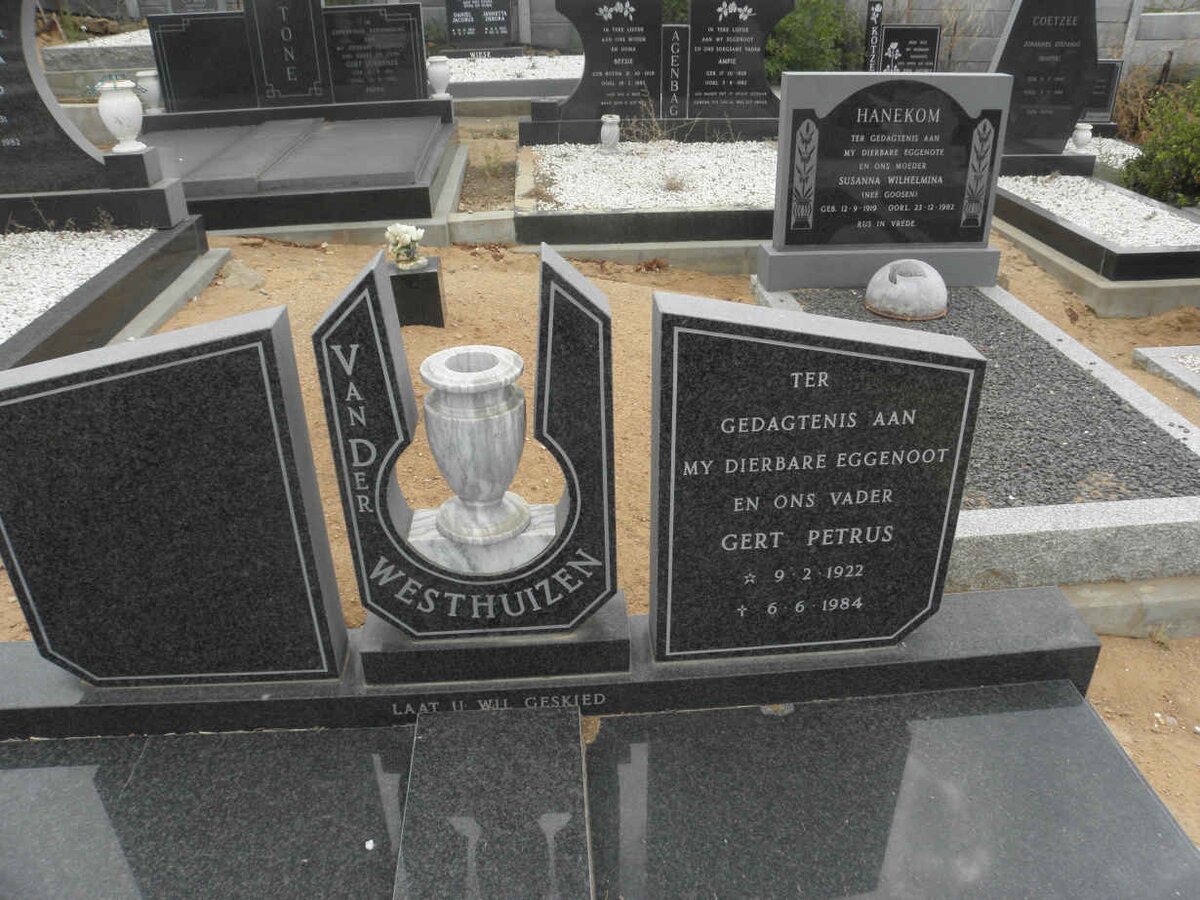 WESTHUIZEN Gert Petrus, van der 1922-1984