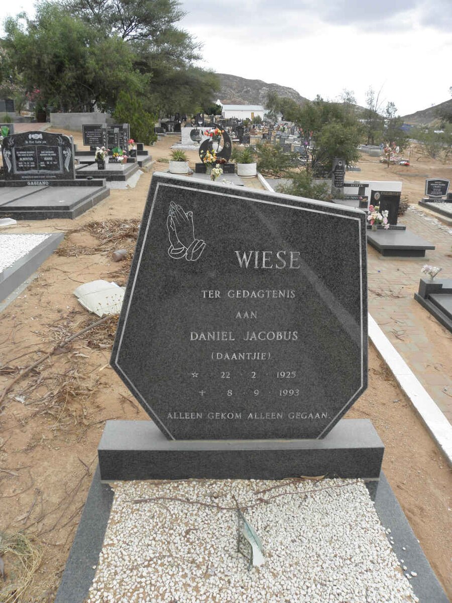 WIESE Daniel Jacobus 1925-1993