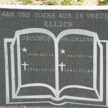 ELLICK Jacobus 1938-1996 &amp; Magdalena 1941-1992