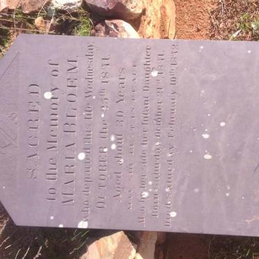 BLOEM Maria -1871 :: BLOEM infant daughter 1871-1872