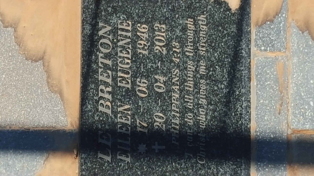 BRETON Eileen Eugenie, le 1946-2013