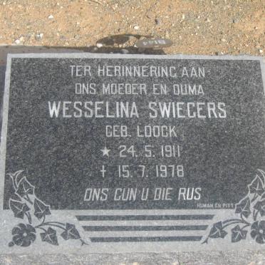 SWIEGERS Wesselina nee LOOCK 1911-1978
