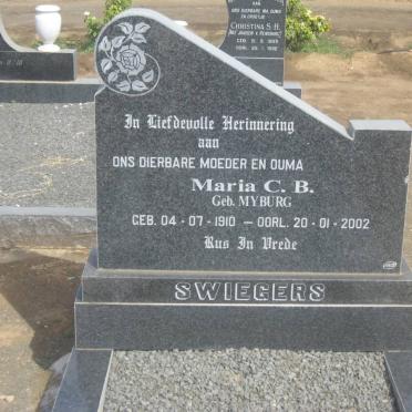 SWIEGERS Maria C.B. nee MYBURGH 1910-2002