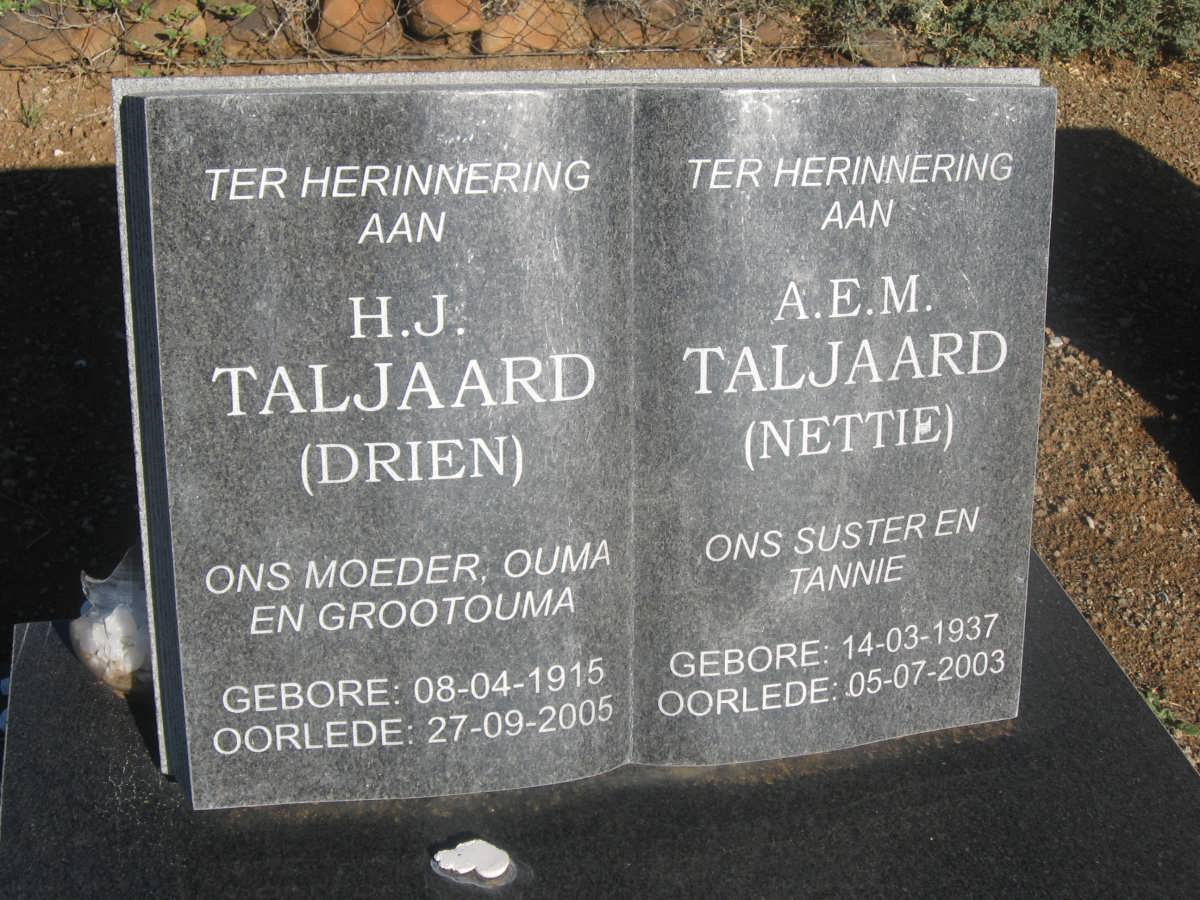 TALJAARD H.J. 1915-2005 :: TALJAARD A.E.M. 1937-2003