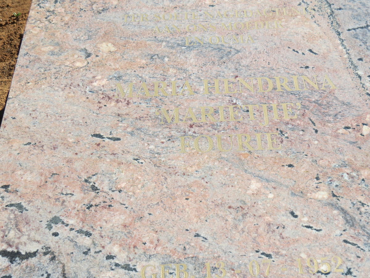 FOURIE Jan Andries Stefanus 1944-2011 &amp; Maria Hendrina 1952-2011