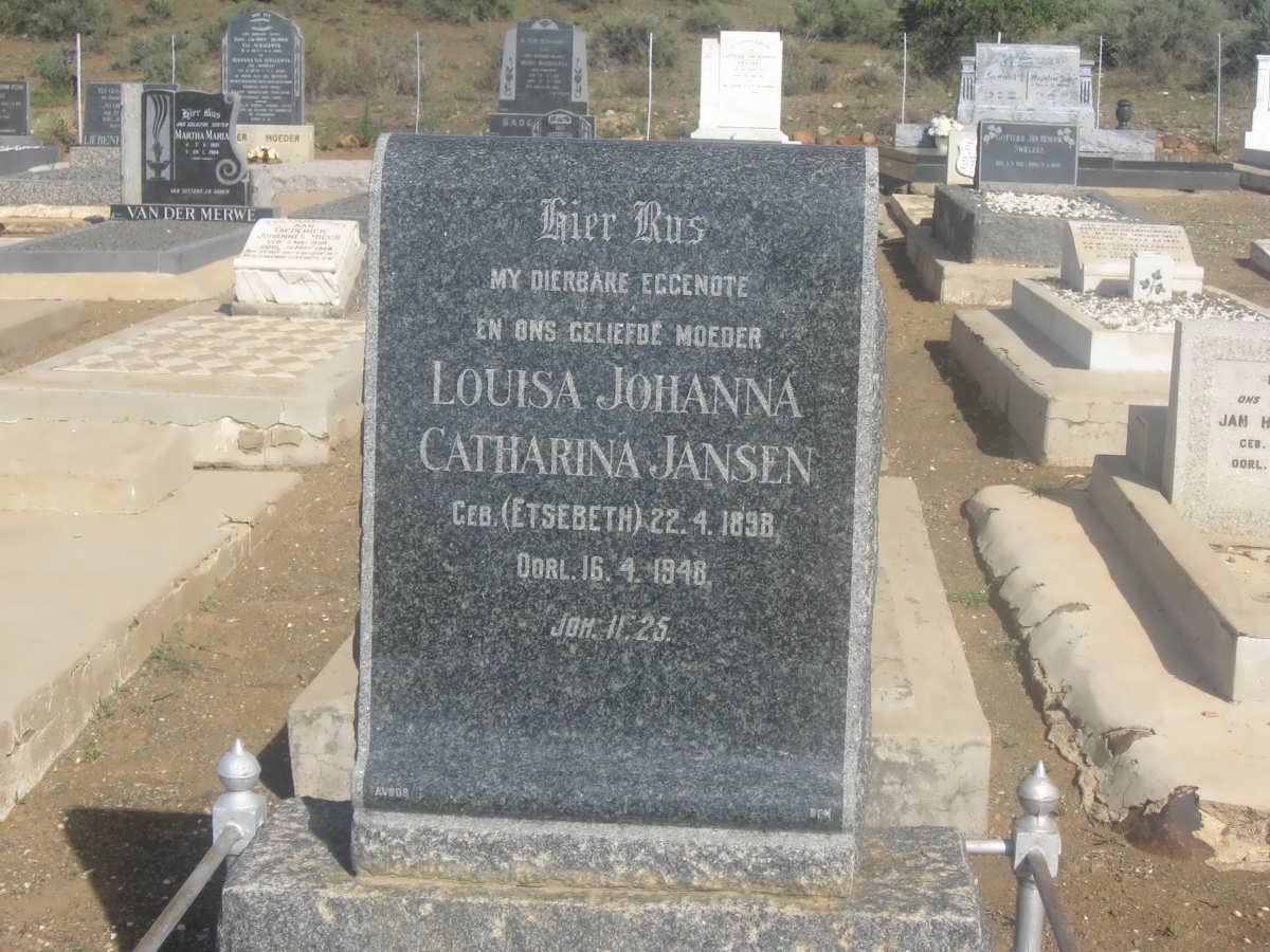 JANSEN Louisa Johanna Catharina nee ETSEBETH 1898-1948