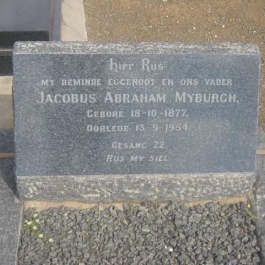 MYBURGH Jacobus Abraham 1877-1954 &amp; Barbara Magrieta JACOBS 1877-1963