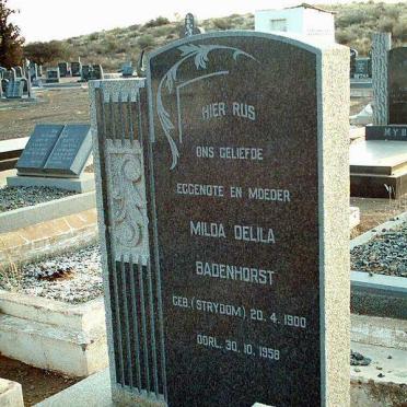 BADENHORST Milda Delila geb STRYDOM 1900-1958