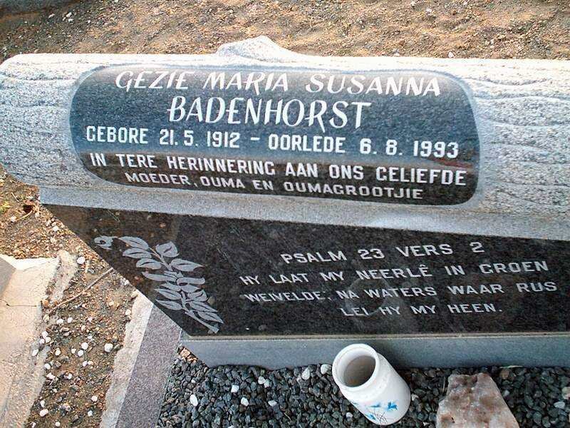 BADENHORST Gezie Maria Susanna 1912-1993