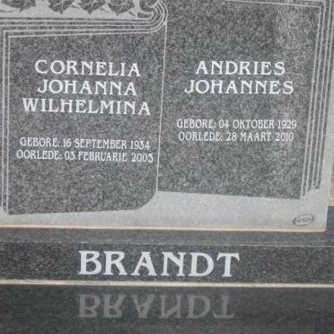 BRANDT Andries Johannes 1929-2010 &amp; Cornelia Johanna Wilhelmina 1934-2003
