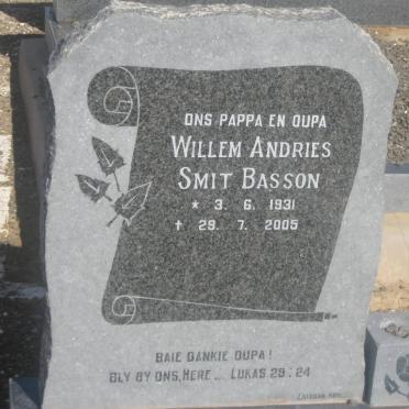 BASSON Willem Andries Smit 1931-2005 &amp; Hester Elizabeth LIEBENBERG 1934-1994