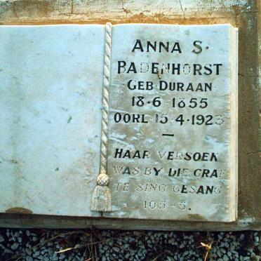 BADENHORST Anna S. geb DURAAN 1855-1923