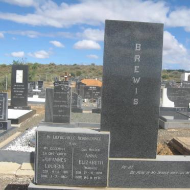 BREWIS Johannes Lourens 1881-1967 &amp; Anna Elizabeth MARAIS 1892-1971