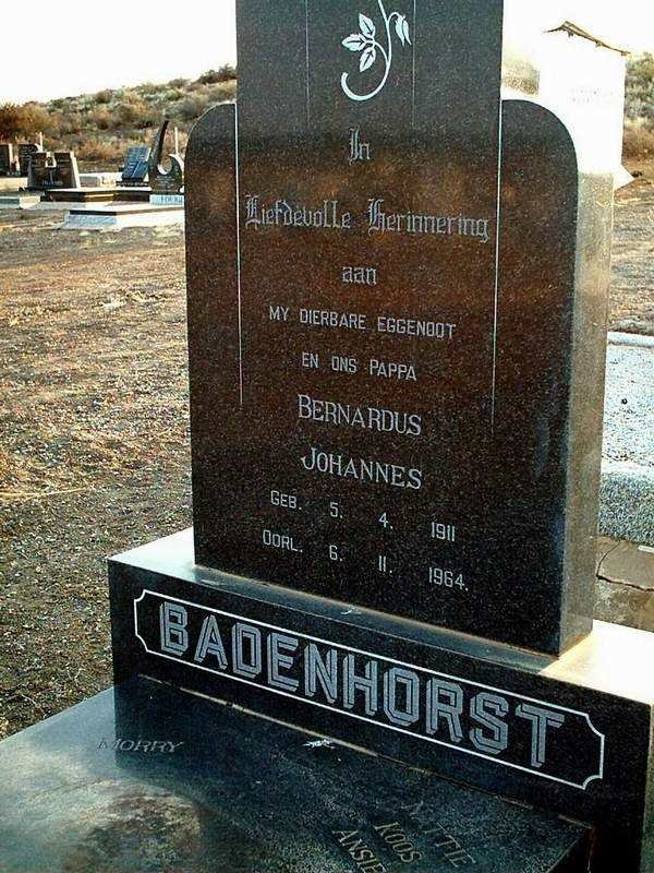 BADENHORST Bernardus Johannes 1911-1964