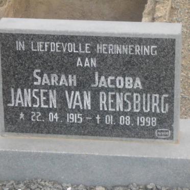 RENSBURG Sarah Jacoba, Jansen van 1915-1998