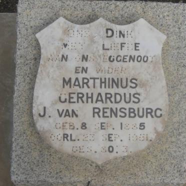 RENSBURG Marthinus Gerhardus, J. van 1885-1951