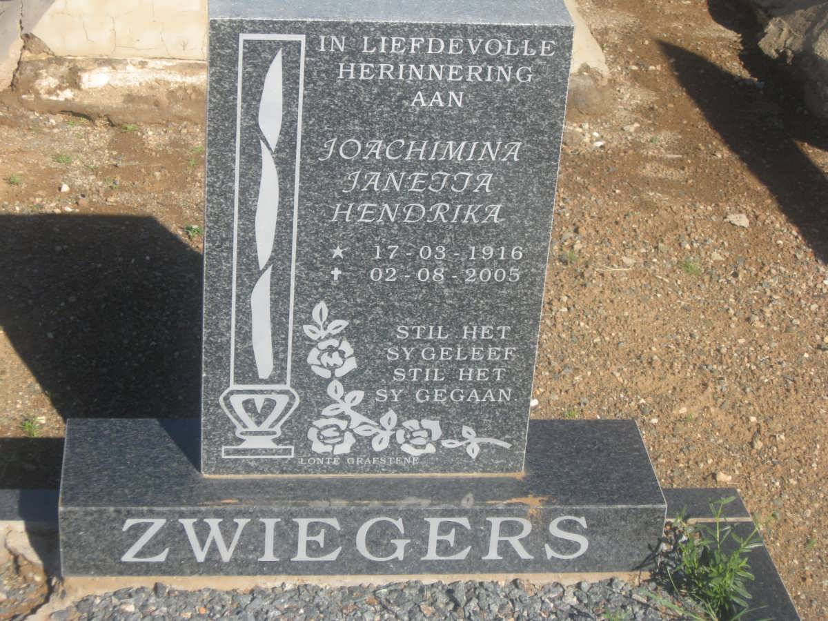 ZWIEGERS Joachimina Janetta Hendrika 1916-2005