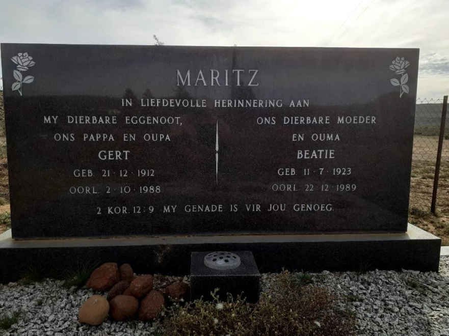 MARITZ Gert 1912-1988 &amp; Beatie 1923-1989