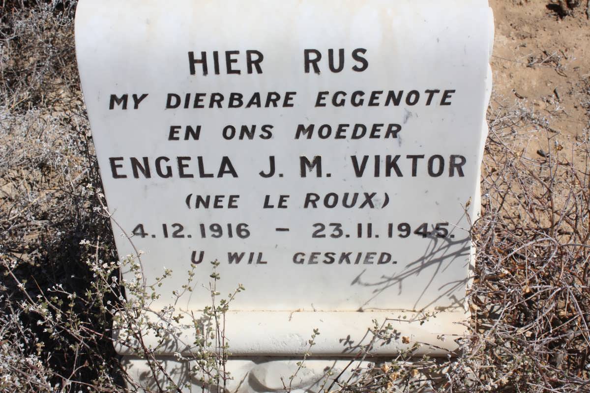 VIKTOR Engela J.M. nee LE ROUX 1916-1945