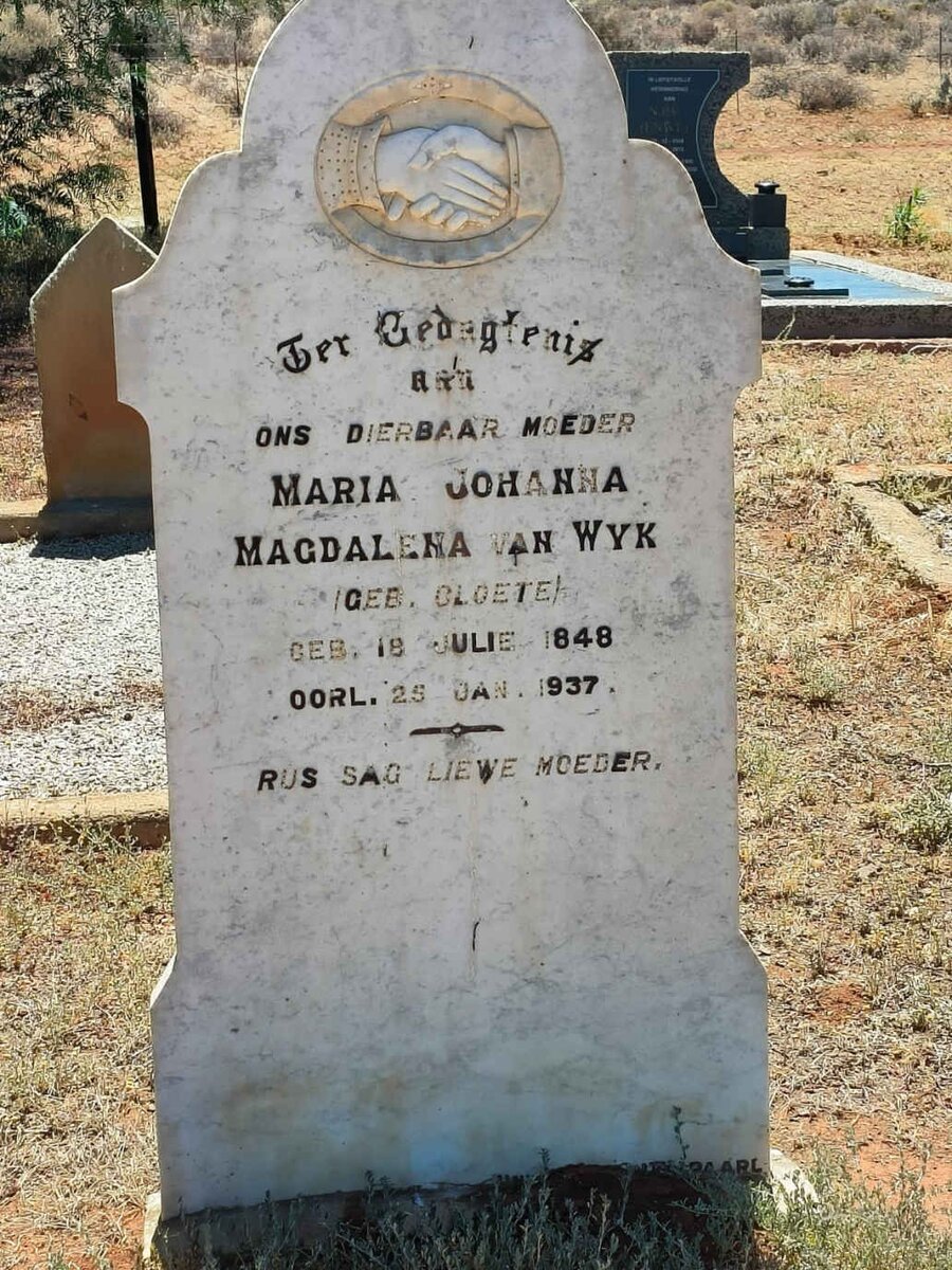 WYK Maria Johanna Magdalena, van nee CLOETE 1848-1937