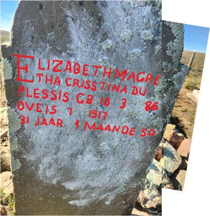 PLESSIS Elizabeth Magretha Crisstina, du 1886-1917