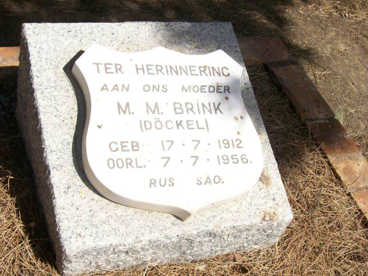 BRINK M.M. nee DORKEL 1912-1956