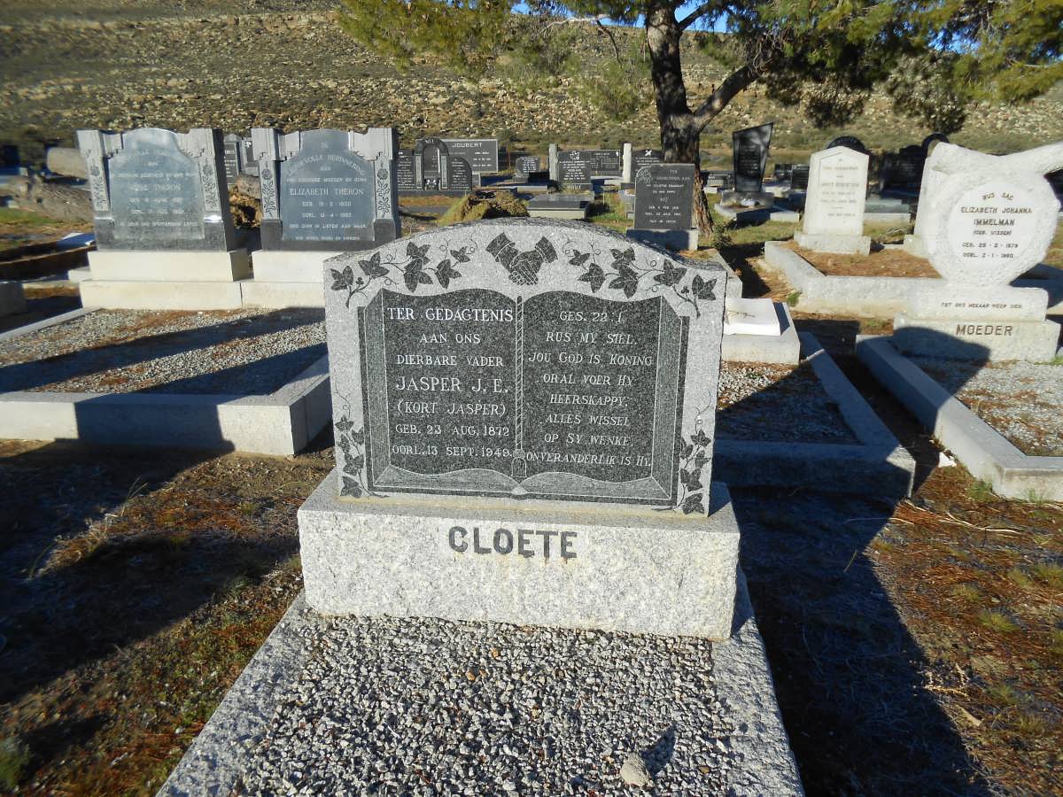 CLOETE Jasper J.E. 1872-1949