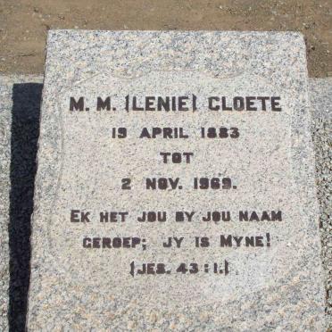 CLOETE M.M. 1883-1969