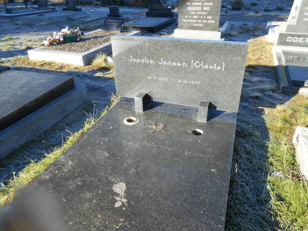 CLOETE Jacoba Jansen 1933-1973