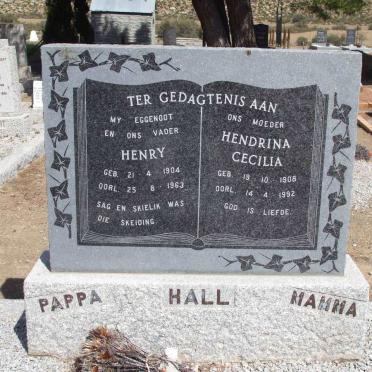 HALL Henry 1904-1963 &amp; Hendrina Cecilia 1908-1992 :: HALL Alwyn J. 1952-2003