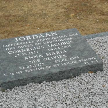 JORDAAN Cornelius Jacobus 1921-2002 &amp; Anna Maria OLIVIER 1925-2004