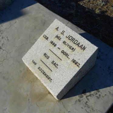 JORDAAN A.S. nee OLIVIER 1886-1962