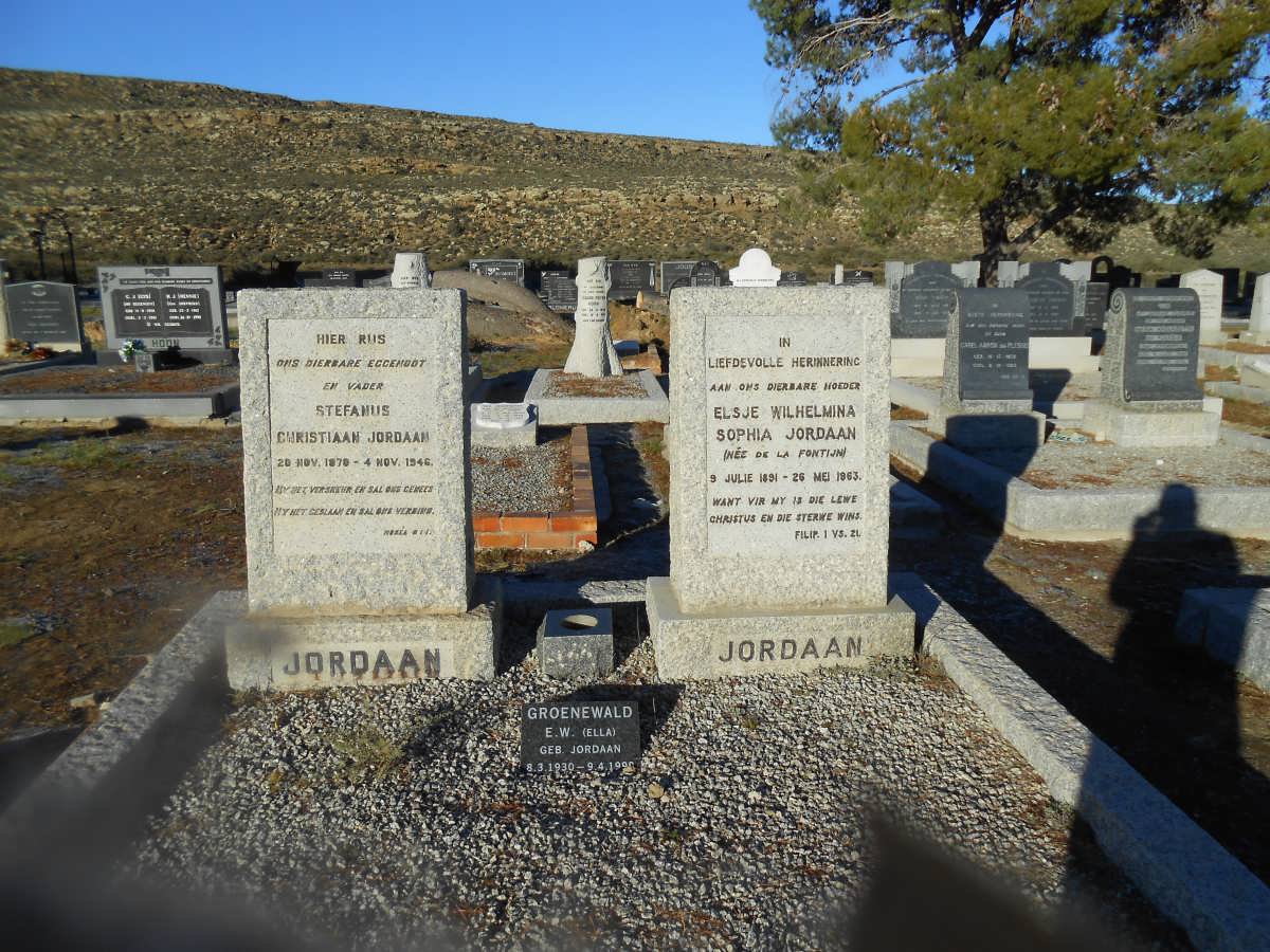 JORDAAN Stefanus Christiaan 187?-1946 &amp; Elsje Wilhelmina Sofia DE LA FONTIJN 1891-1963