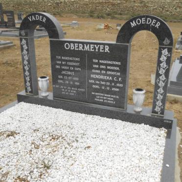 OBERMEYER Jacobus 1900-1991 &amp; Hendrieka C.F. DU TOIT 1920-2009