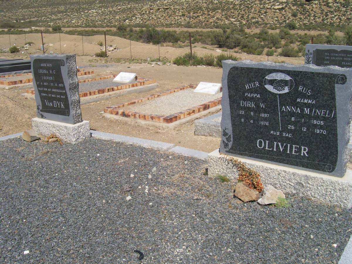 OLIVIER Dirk W. 1897-1976 &amp; Anna M. NEL 1905-1970 :: DYK Louisa H.C., van nee OLIVIER 1927-1970