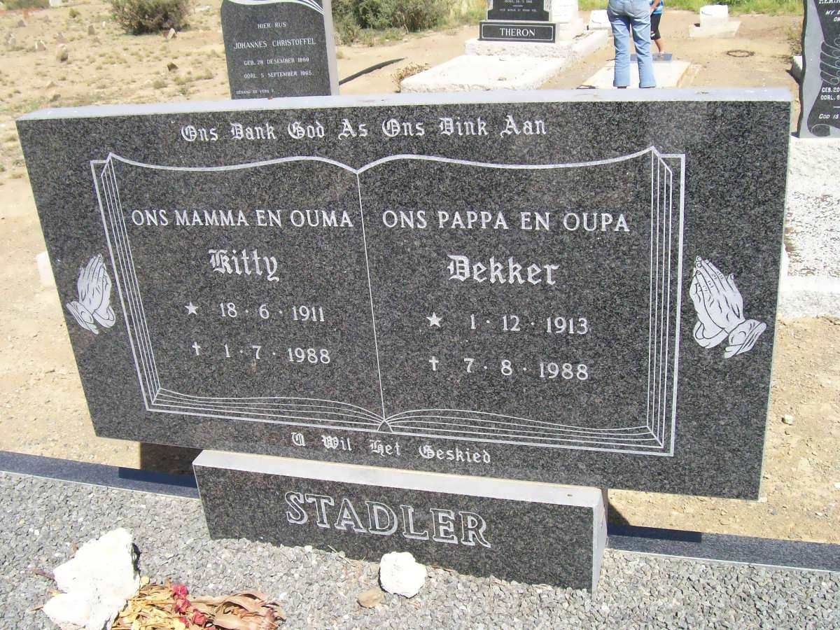 STADLER Dekker 1913-1988 &amp; Kitty 1911-1988