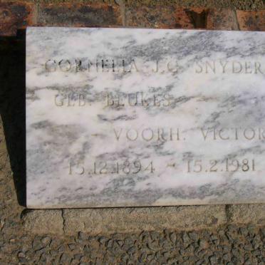 SNYDERS Cornelia J.C. formerly VICTOR nee BEUKES 1894-1981