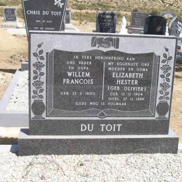 TOIT Willem Francois, du 1900- &amp; Elizabeth Hester OLIVIER 1904-1989
