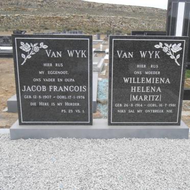 WYK Jacob Francois, van 1907-1976 &amp; Willemiena Helena MARITZ 1914-1981