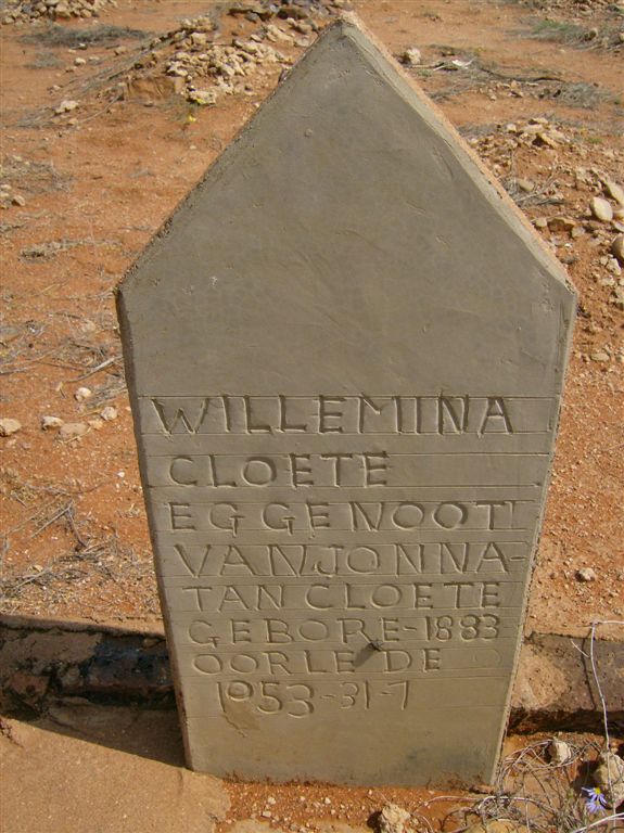 CLOETE Willemina 1883-1953