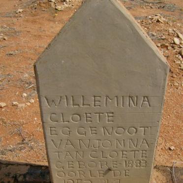 CLOETE Willemina 1883-1953