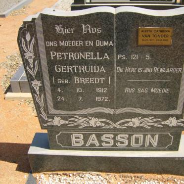 BASSON Petronella Gertruida nee BREEDT 1912-1972 :: VAN TONDER Aletta Cathrina 1937-2007