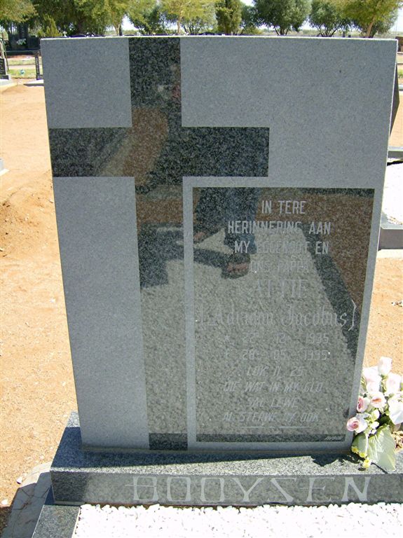 BOOYSEN Adriaan Jacobus 1935-1995