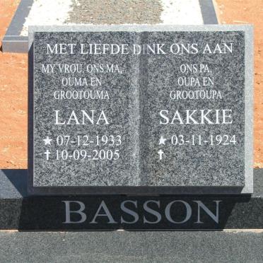 BASSON Sakkie 1924-  &amp; Lana 1933-2005