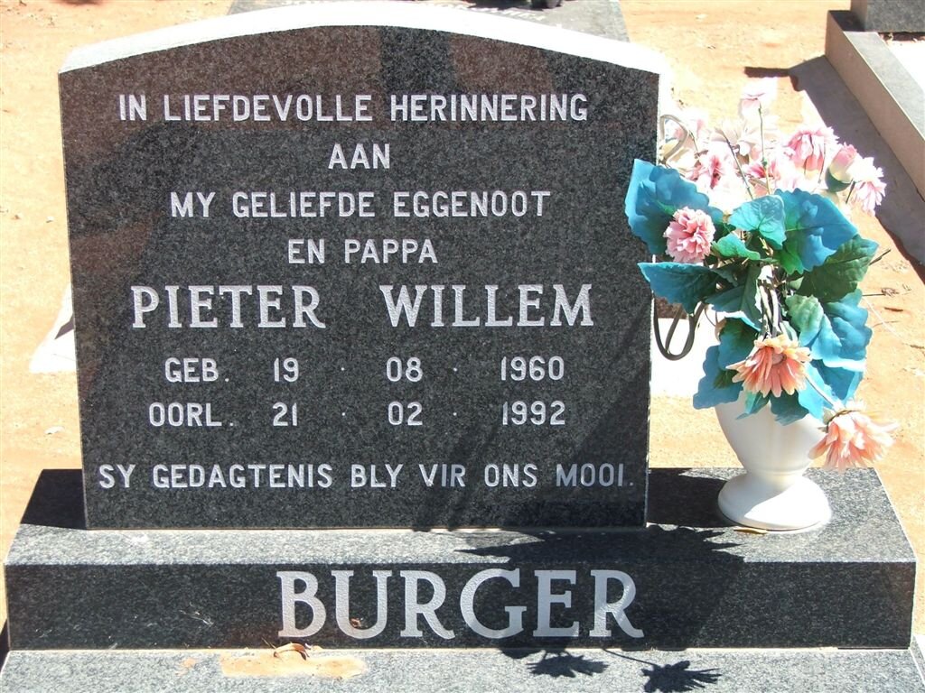 BURGER Pieter Willem 1960-1992