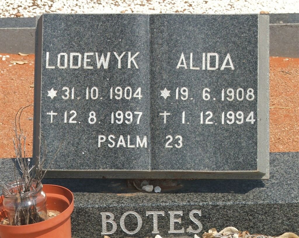 BOTES Lodewyk 1904-1997 &amp; Alida 1908-1994