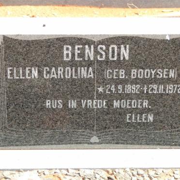 BENSON Ellen Carolina nee BOOYSEN 1892-1972