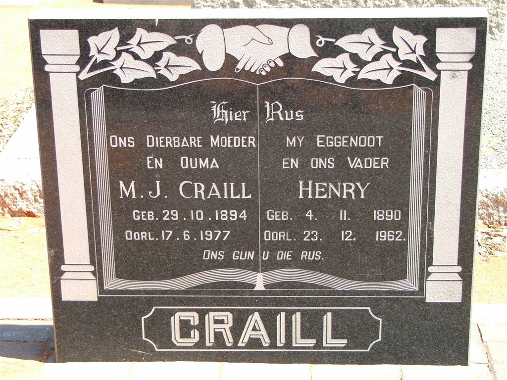 CRAILL Henry 1890-1962 &amp; M.J. 1894-1977