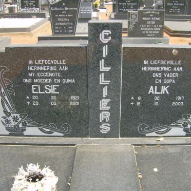CILLIERS Alik 1917-2003 &amp; Elsie 1921-2001