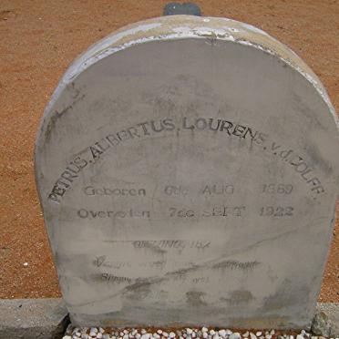 COLFF Petrus Albertus Lourens, v.d. 1889-1922